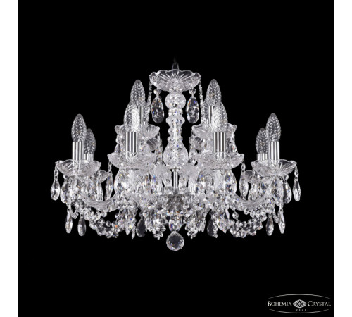Подвесная люстра Bohemia Ivele Crystal 1402/8+4/195 Ni Подвесная люстра Bohemia Ivele Crystal 1402/8+4/195 Ni