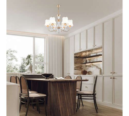 Подвесная люстра Arte Milano Florentia-1097 301097/6 Wh/Gd Подвесная люстра Arte Milano Florentia-1097 301097/6 Wh/Gd