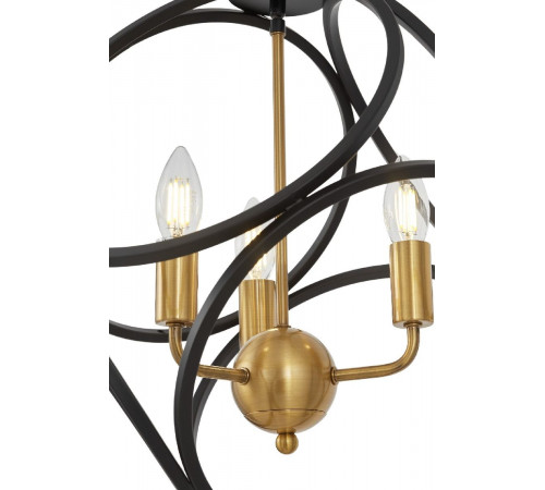Подвесная люстра Lumina Deco Casai LDP 1243-3 BK+MD Подвесная люстра Lumina Deco Casai LDP 1243-3 BK+MD