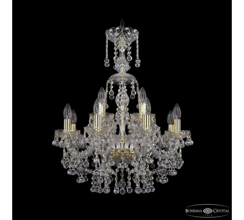 Подвесная люстра Bohemia Ivele Crystal 1409/8+4/195/XL-68 G Подвесная люстра Bohemia Ivele Crystal 1409/8+4/195/XL-68 G