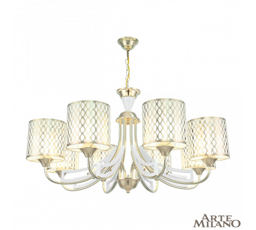 Подвесная люстра Arte Milano Florentia-3387 303387/8 Wh/Gd Подвесная люстра Arte Milano Florentia-3387 303387/8 Wh/Gd