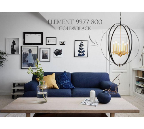 Подвесная люстра iLamp Element 9977-800 GoldBlack Подвесная люстра iLamp Element 9977-800 GoldBlack