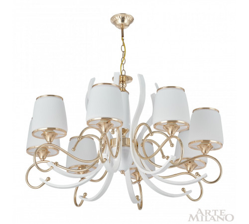 Подвесная люстра Arte Milano Florentia-3857 303857/8 Wh/Gd Подвесная люстра Arte Milano Florentia-3857 303857/8 Wh/Gd