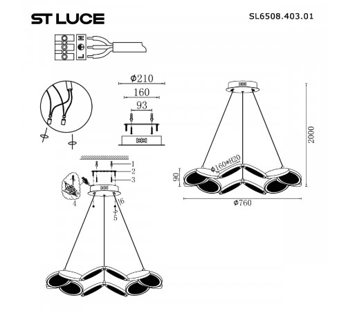 Подвесная люстра ST Luce Rio SL6508.403.01 Подвесная люстра ST Luce Rio SL6508.403.01