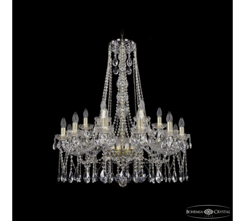 Подвесная люстра Bohemia Ivele Crystal 1413/12+6/300/h-95 G Подвесная люстра Bohemia Ivele Crystal 1413/12+6/300/h-95 G
