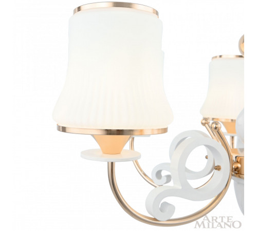 Подвесная люстра Arte Milano Florentia-1097 301097/8 Wh/Gd Подвесная люстра Arte Milano Florentia-1097 301097/8 Wh/Gd