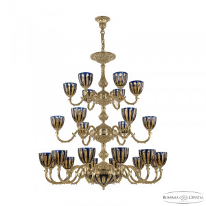 Подвесная люстра Bohemia Ivele Crystal Verona 72101P/12+6+6/360/3d G P1 U Amber-Blue/H-1H