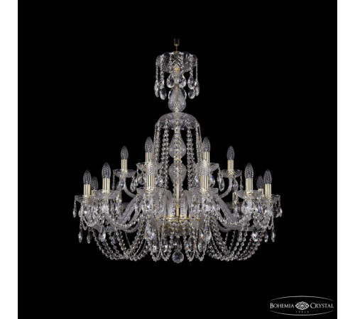 Подвесная люстра Bohemia Ivele Crystal 1402/12+6/300/XL-90 G Подвесная люстра Bohemia Ivele Crystal 1402/12+6/300/XL-90 G