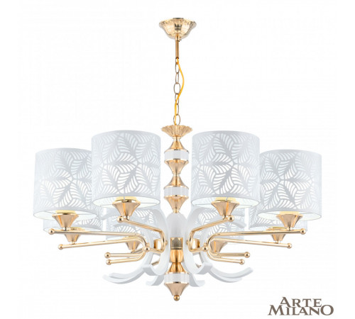 Подвесная люстра Arte Milano Florentia-2097 302097/8 Wh/Gd Подвесная люстра Arte Milano Florentia-2097 302097/8 Wh/Gd