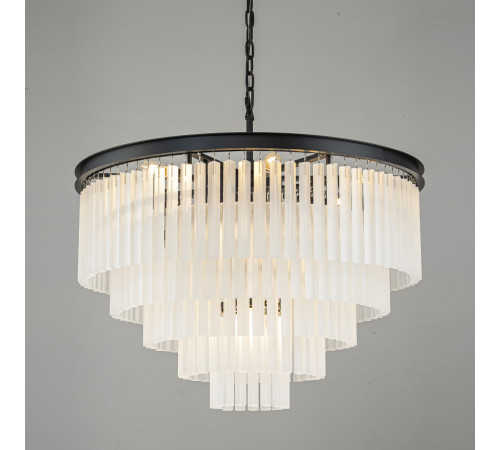 Подвесная люстра Delight Collection 1920s Odeon KR0387P-10A black/frost Подвесная люстра Delight Collection 1920s Odeon KR0387P-10A black/frost