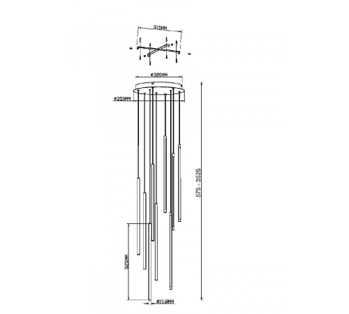 Подвесная люстра Maytoni Light stick MOD236PL-L54BS3K Подвесная люстра Maytoni Light stick MOD236PL-L54BS3K