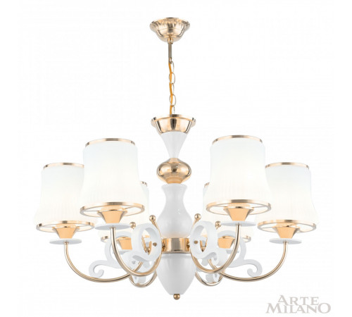 Подвесная люстра Arte Milano Florentia-1097 301097/6 Wh/Gd Подвесная люстра Arte Milano Florentia-1097 301097/6 Wh/Gd