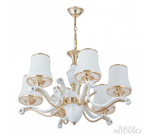Подвесная люстра Arte Milano Florentia-3987 303987/6 Wh/Gd Подвесная люстра Arte Milano Florentia-3987 303987/6 Wh/Gd