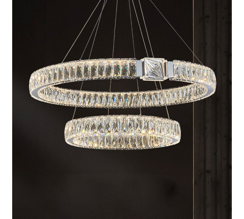 Подвесная люстра Delight Collection D8010P/2R/D800+600 silver