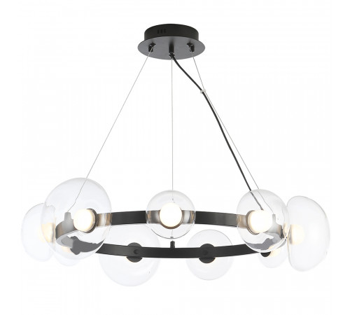 Подвесная люстра Crystal Lux BOSQUE SP9 BLACK/TRANSPARENT Подвесная люстра Crystal Lux BOSQUE SP9 BLACK/TRANSPARENT