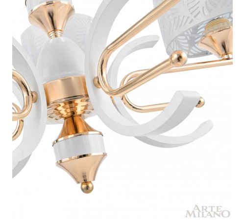 Подвесная люстра Arte Milano Florentia-2097 302097/8 Wh/Gd Подвесная люстра Arte Milano Florentia-2097 302097/8 Wh/Gd