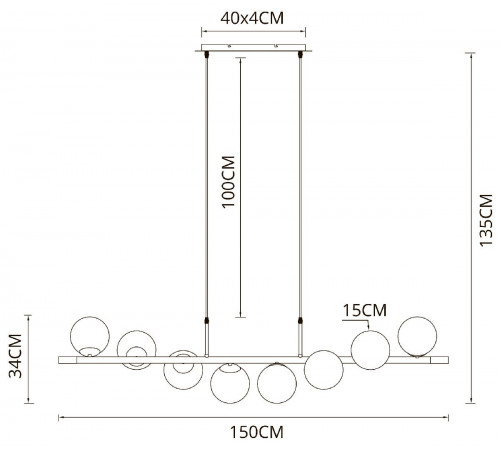 Подвесная люстра Arte Lamp Alcor A2224SP-8BK Подвесная люстра Arte Lamp Alcor A2224SP-8BK