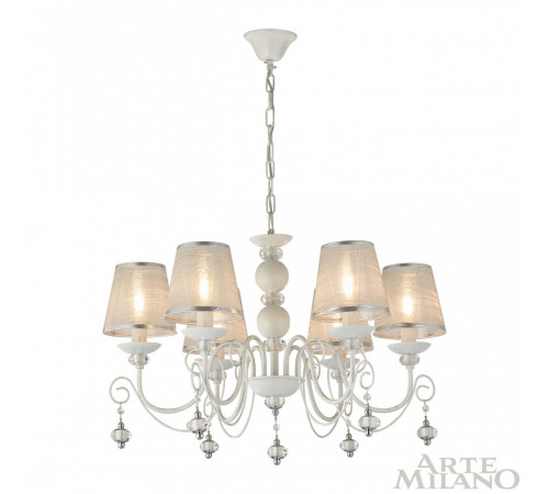 Подвесная люстра Arte Milano 347620/6 WT+SL Подвесная люстра Arte Milano 347620/6 WT+SL