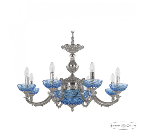 Подвесная люстра Bohemia Ivele Crystal Verona 72209P/8/210 Ni P Aquamarine/M-1F