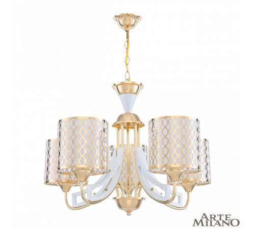 Подвесная люстра Arte Milano Florentia-3387 303387/5 Wh/Gd Подвесная люстра Arte Milano Florentia-3387 303387/5 Wh/Gd