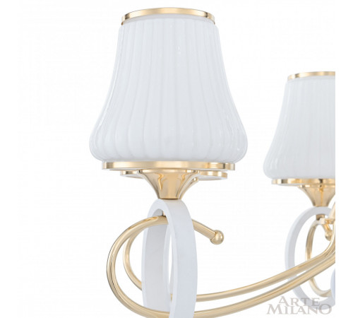 Подвесная люстра Arte Milano Florentia-2387 302387/6 Wh/Gd Подвесная люстра Arte Milano Florentia-2387 302387/6 Wh/Gd