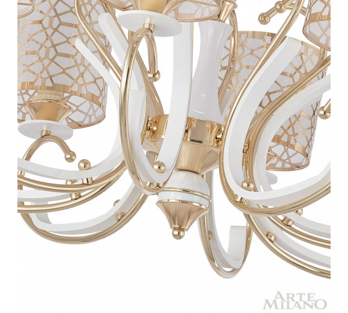 Подвесная люстра Arte Milano Florentia-1237 301237/8 Wh/Gd Подвесная люстра Arte Milano Florentia-1237 301237/8 Wh/Gd