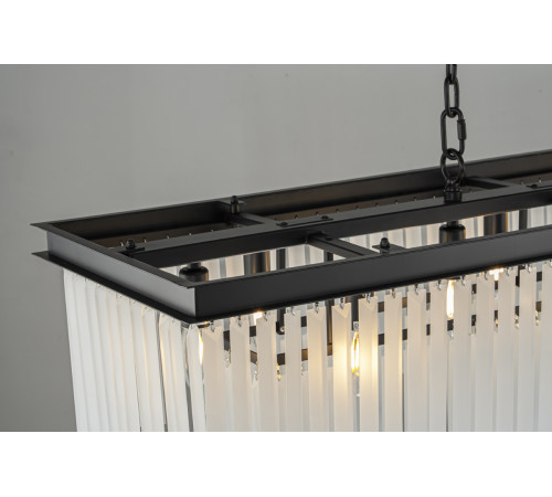 Подвесная люстра Delight Collection 1920s Odeon KR0387P-12C/P black/frost Подвесная люстра Delight Collection 1920s Odeon KR0387P-12C/P black/frost