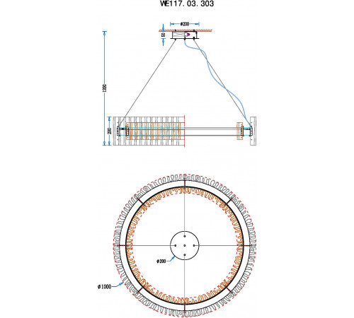 Подвесная люстра Wertmark Patricia WE117.03.303 Подвесная люстра Wertmark Patricia WE117.03.303