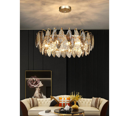 Подвесная люстра Delight Collection D8011P/R-1000 gold/smoky Подвесная люстра Delight Collection D8011P/R-1000 gold/smoky