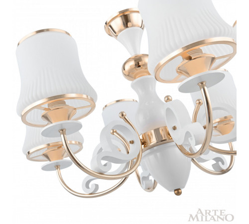 Подвесная люстра Arte Milano Florentia-1097 301097/6 Wh/Gd Подвесная люстра Arte Milano Florentia-1097 301097/6 Wh/Gd