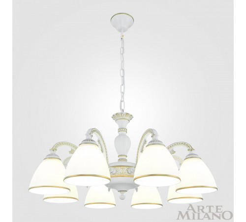 Подвесная люстра Arte Milano 340837/8 WT+G Подвесная люстра Arte Milano 340837/8 WT+G