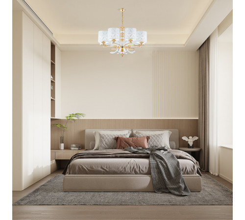 Подвесная люстра Arte Milano Florentia-2097 302097/8 Wh/Gd Подвесная люстра Arte Milano Florentia-2097 302097/8 Wh/Gd