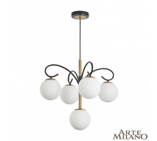Подвесная люстра Arte Milano Neapolis 273808/4+1 BK/GD Подвесная люстра Arte Milano Neapolis 273808/4+1 BK/GD