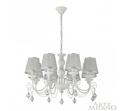 Подвесная люстра Arte Milano 347620/8 WT+SL Подвесная люстра Arte Milano 347620/8 WT+SL
