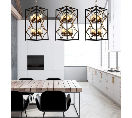 Подвесная люстра Lumina Deco Quadrato LDP 1223-8 BK+MD Подвесная люстра Lumina Deco Quadrato LDP 1223-8 BK+MD