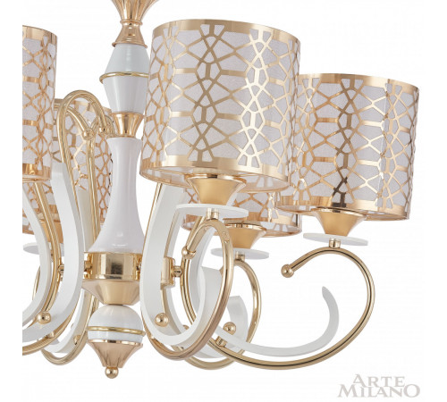 Подвесная люстра Arte Milano Florentia-1237 301237/6 Wh/Gd Подвесная люстра Arte Milano Florentia-1237 301237/6 Wh/Gd