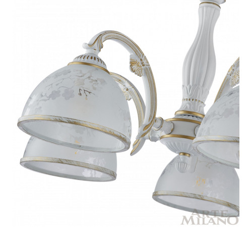 Подвесная люстра Arte Milano 349737/5 WT+G Подвесная люстра Arte Milano 349737/5 WT+G