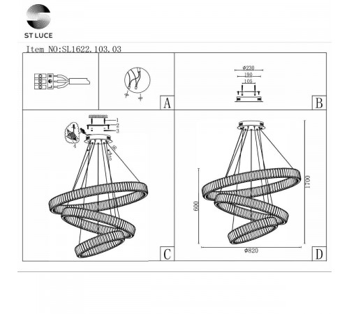 Подвесная люстра ST Luce Tivoli SL1622.103.03 Подвесная люстра ST Luce Tivoli SL1622.103.03