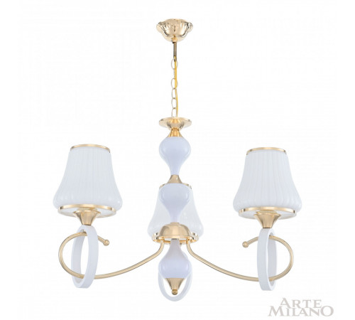 Подвесная люстра Arte Milano Florentia-2387 302387/3 Wh/Gd Подвесная люстра Arte Milano Florentia-2387 302387/3 Wh/Gd