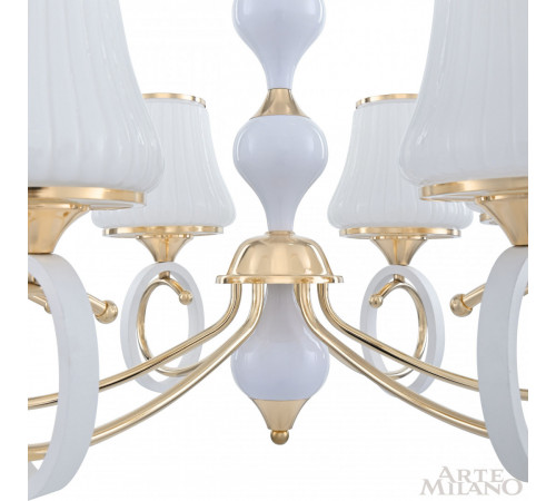 Подвесная люстра Arte Milano Florentia-2387 302387/6 Wh/Gd Подвесная люстра Arte Milano Florentia-2387 302387/6 Wh/Gd