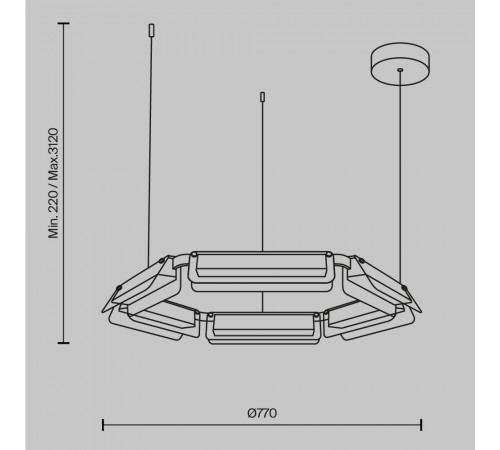 Подвесная люстра Maytoni Flat MOD296PL-L40BS3K Подвесная люстра Maytoni Flat MOD296PL-L40BS3K