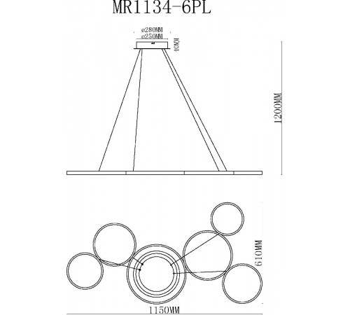 Подвесная люстра MyFar Victory MR1134-6PL Подвесная люстра MyFar Victory MR1134-6PL