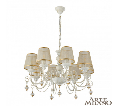 Подвесная люстра Arte Milano 347620/8 WT+G Подвесная люстра Arte Milano 347620/8 WT+G