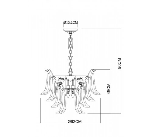 Подвесная люстра Arte Lamp Maya A4072LM-9GO Подвесная люстра Arte Lamp Maya A4072LM-9GO