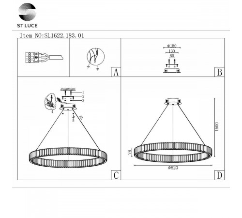 Подвесная люстра ST Luce SL1622.183.01 Подвесная люстра ST Luce SL1622.183.01