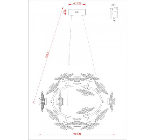 Подвесная люстра Arte Lamp Cherish A2097LM-90GO Подвесная люстра Arte Lamp Cherish A2097LM-90GO