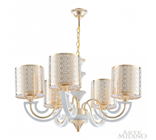 Подвесная люстра Arte Milano Florentia-8857 308857/5 Wh/Gd Подвесная люстра Arte Milano Florentia-8857 308857/5 Wh/Gd