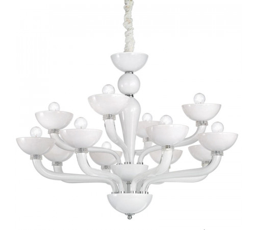 Подвесная люстра Ideal Lux Casanova SP12 Bianco 094052 Подвесная люстра Ideal Lux Casanova SP12 Bianco 094052