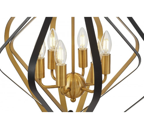 Подвесная люстра Lumina Deco Crulia LDP 8005-6 BK+MD Подвесная люстра Lumina Deco Crulia LDP 8005-6 BK+MD