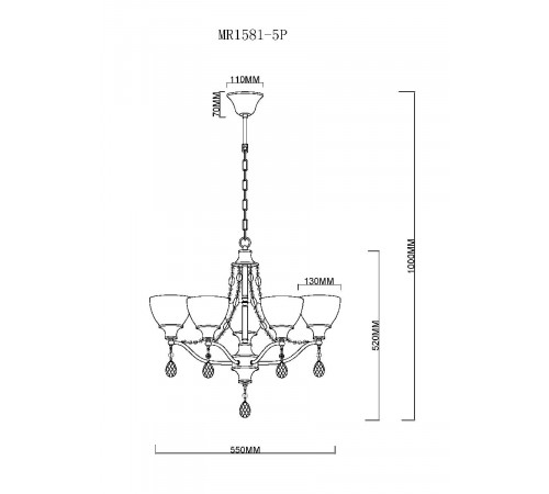 Подвесная люстра MyFar Mistic MR1581-5P